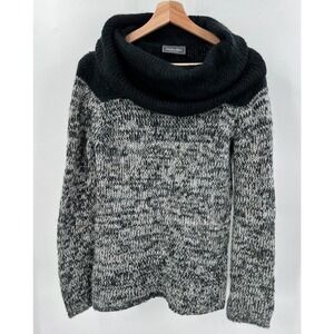 Wooden Ships Anthropologie Women's S-M Mohair Wool Blend Black-Gray Cowl Sweater